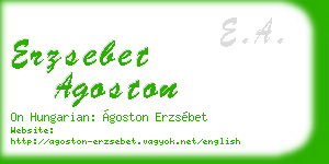 erzsebet agoston business card