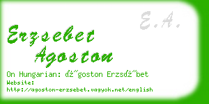 erzsebet agoston business card